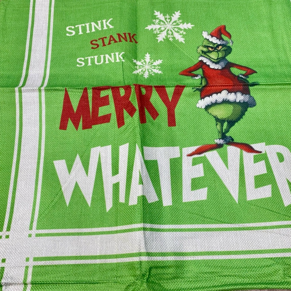 4 Green Holiday Grinch pillow case covers with zipper